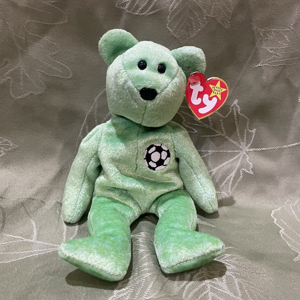 Ty‎ Beanie Baby Kicks the Soccer Bear DOB 1998, Tag 1999